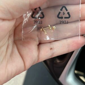 Real 14k gold children’s earrings with diamond detailing